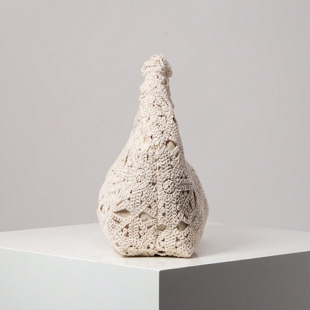 Apricot Boho Women's Hollow Floral Woven Bag - Picture 5 of 8